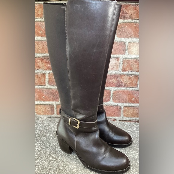 Gillio womens brown tall knee high riding boots botas Mexico size 24 US size 7 - Picture 1 of 8